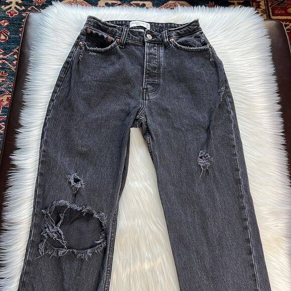 Abercrombie Black The Dad Curve Love High Rise Jeans - Picture 3 of 9